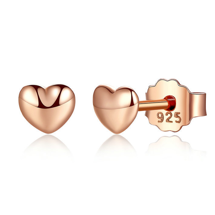 Boucles d'Oreilles Coeurs <titolo_esteso><span>en argent 925 plaqué or rose</span></titolo_esteso>