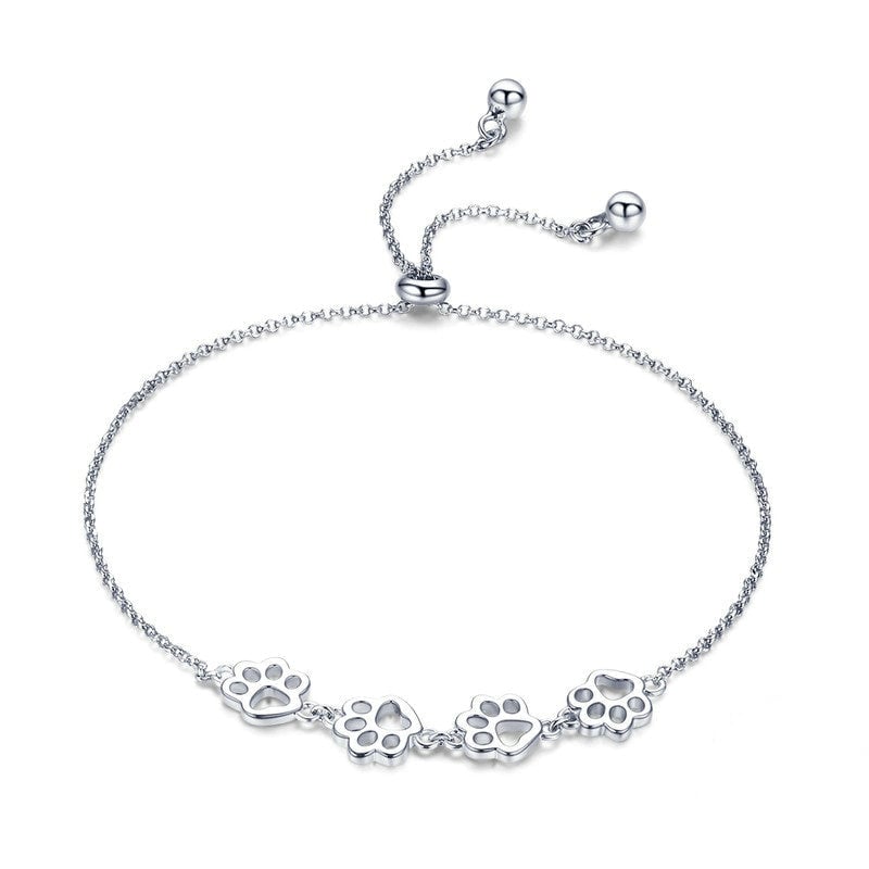 Bracelet Quatre Pattes <titolo_esteso><span>en argent 925 plaqué or blanc ajustable</span></titolo_esteso>
