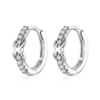 Boucles d’Oreilles Créoles Infini <titolo_esteso><span>en argent 925 plaqué or blanc avec zircons blancs</span></titolo_esteso>