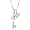 Collier Clé <titolo_esteso><span>en argent 925 plaqué or blanc ajustable avec zircons blancs</span></titolo_esteso>