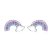 Boucles d'Oreilles Arcs en Ciel <titolo_esteso><span>en argent 925 plaqué or blanc avec zircons colorés</span></titolo_esteso>