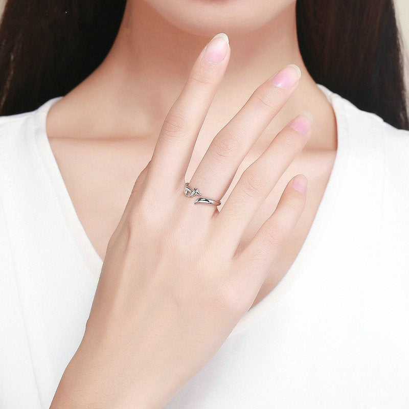 Bague Renard <titolo_esteso><span>en argent 925 plaqué or blanc ajustable</span></titolo_esteso> - Image 2