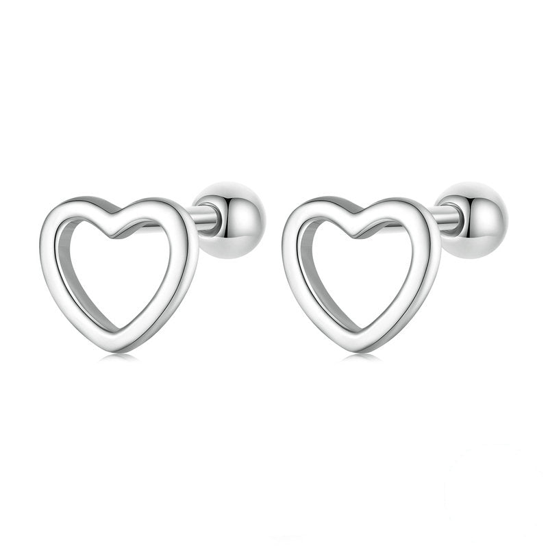 Boucles d'Oreilles Coeurs <titolo_esteso><span>en argent 925 plaqué or blanc</span></titolo_esteso>