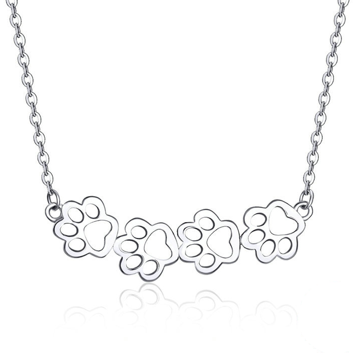 Collier Pattes <titolo_esteso><span>en argent 925 plaqué or blanc ajustable</span></titolo_esteso>