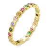 Bague Petites Bulles Colorées <titolo_esteso><span>en argent 925 plaqué or jaune avec zircons colorées</span></titolo_esteso>