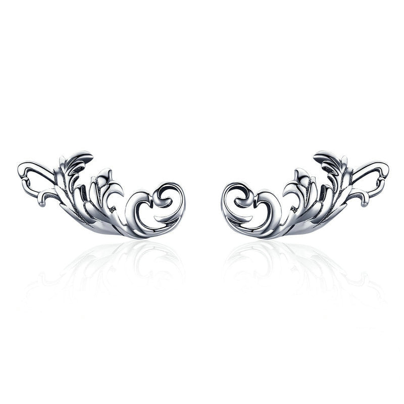 Boucles d'Oreilles Plumes Anciennes <titolo_esteso><span>en argent 925 plaqué or blanc</span></titolo_esteso>