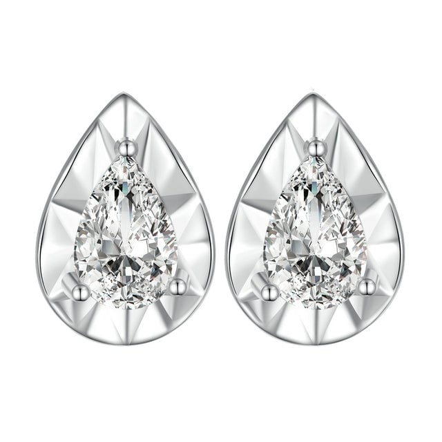 Boucles d'Oreilles Goutte d'Eau <titolo_esteso><span>en argent 925 plaqué or blanc avec zircons blancs</span></titolo_esteso>