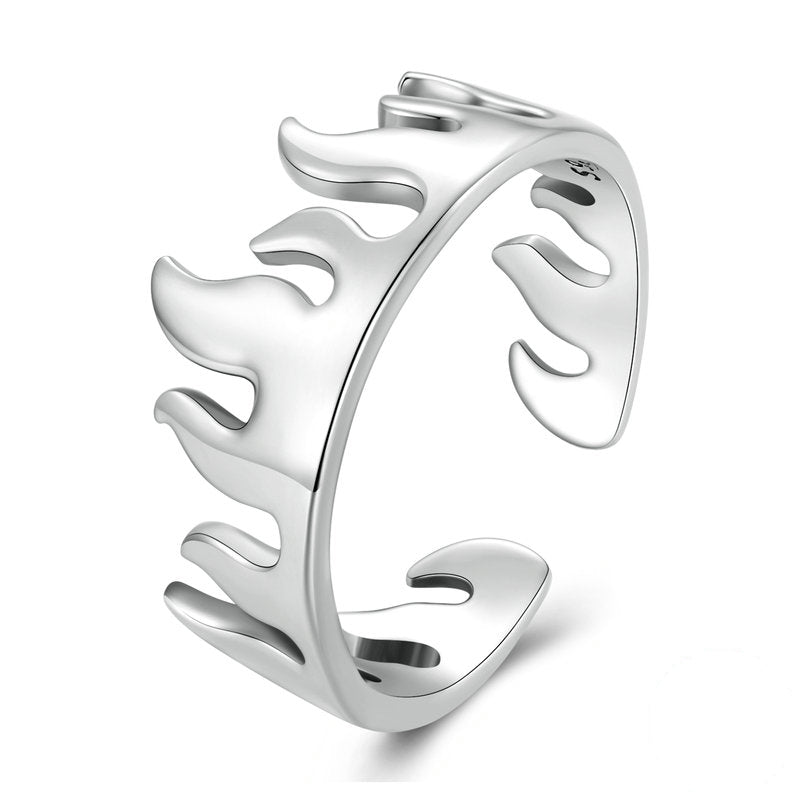 Bague Flammes <titolo_esteso><span>en argent 925 plaqué or blanc ajustable</span></titolo_esteso>