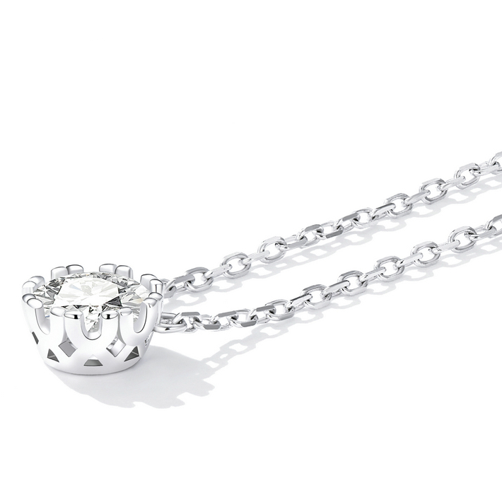 Collier Point Lumineux <titolo_esteso><span>en argent 925 plaqué or blanc avec zircon blanc</span></titolo_esteso> - Image 3