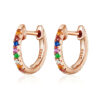 Boucles d'Oreilles Créoles Arc-en-ciel <titolo_esteso><span>en argent 925 plaqué or rose avec zircons colorés</span></titolo_esteso>