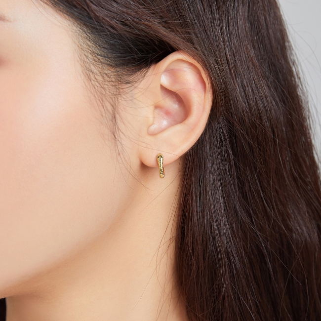 Boucles d'Oreilles Serpent <titolo_esteso><span>en argent 925 plaqué or jaune avec zircons verts</span></titolo_esteso> - Image 2