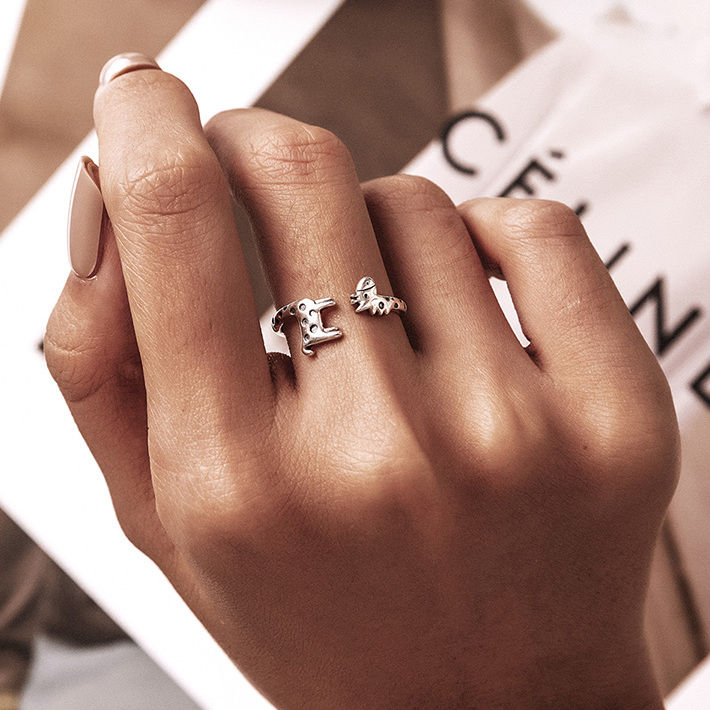 Bague Girafe <titolo_esteso><span>en argent 925 plaqué or blanc ajustable</span></titolo_esteso> - Image 2