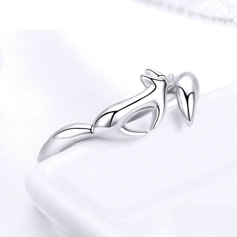 Bague Renard <titolo_esteso><span>en argent 925 plaqué or blanc ajustable</span></titolo_esteso> - Image 4