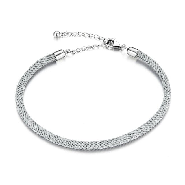 Bracelet Cordon Grise <titolo_esteso><span>de style marin avec fermoir réglable en argent 925</span></titolo_esteso>