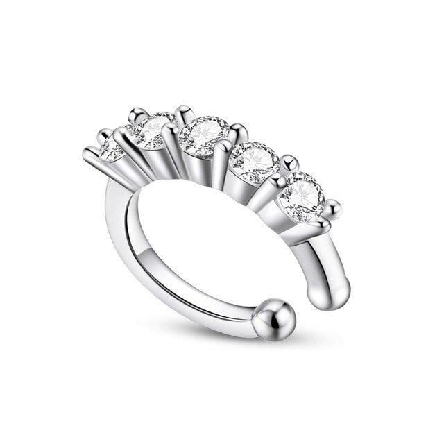 Bague d'Oreilles Brillante <titolo_esteso><span>en argent 925 plaqué or blanc avec zircons blancs</span></titolo_esteso>