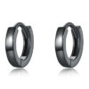 Boucles d'Oreilles Petit Créoles Lisses <titolo_esteso><span>en argent 925 plaqué noir</span></titolo_esteso>