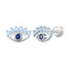 Boucles d’Oreilles Oeil du Diable <myopt><span>Puces en Argent Sterling 925 plaqué or blanc avec zircons bleus</span></myopt>