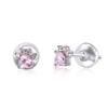 Boucles d'Oreilles Petites Pattes <titolo_esteso><span>en argent 925 plaqué or blanc avec zircons roses</span></titolo_esteso>