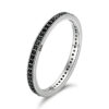 Bague Éternité <titolo_esteso><span>en argent 925 plaqué or blanc avec zircons noirs</span></titolo_esteso>