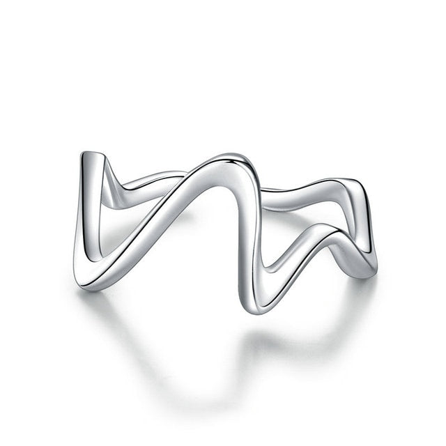 Bague Battement de Coeur <myopt><span>Argent Sterling 925 plaqué or blanc – ajustable</span></myopt>