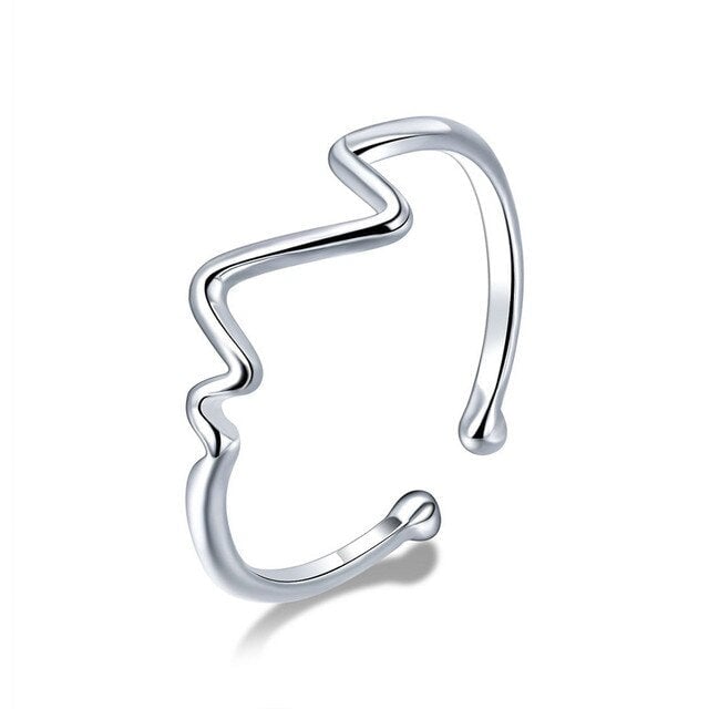 Bague Battement de Coeur <titolo_esteso><span>en argent 925 plaqué or blanc ajustable</span></titolo_esteso>