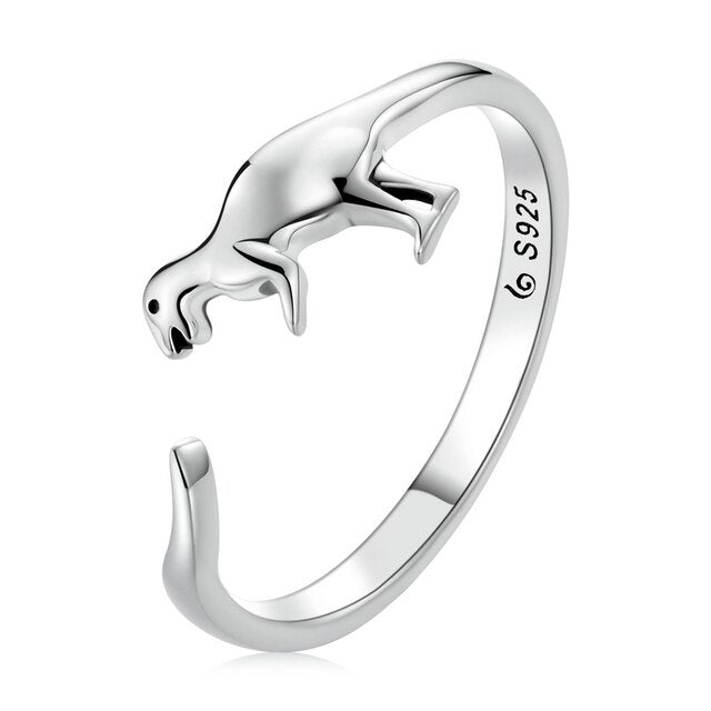 Bague Dinosaure <titolo_esteso><span>en argent 925 plaqué or blanc ajustable</span></titolo_esteso>