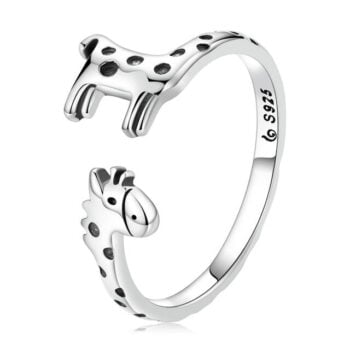 Bague Girafe <titolo_esteso><span>en argent 925 plaqué or blanc ajustable</span></titolo_esteso>