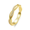 Bague Tressée <titolo_esteso><span>en argent 925 plaqué or jaune avec zircons blancs</span></titolo_esteso>