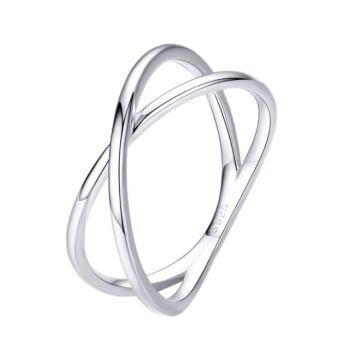 Bague Croisée X <titolo_esteso><span>en argent 925 plaqué or blanc</span></titolo_esteso>