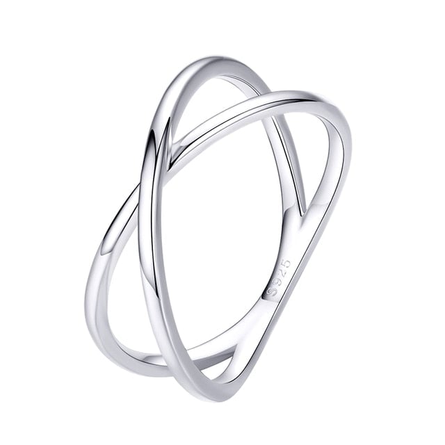 Bague Croisée X <titolo_esteso><span>en argent 925 plaqué or blanc</span></titolo_esteso>