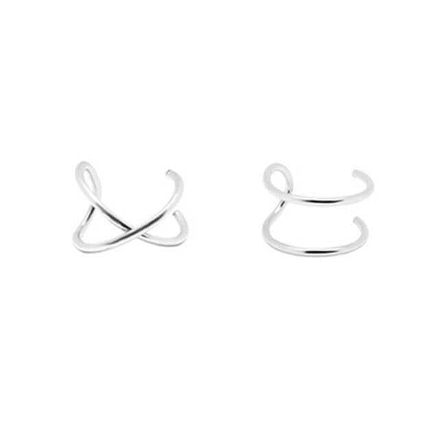 Bague d'Oreilles Doubles U X <titolo_esteso><span>en argent 925 plaqué or jaune et or blanc et noir</span></titolo_esteso> - Image 12